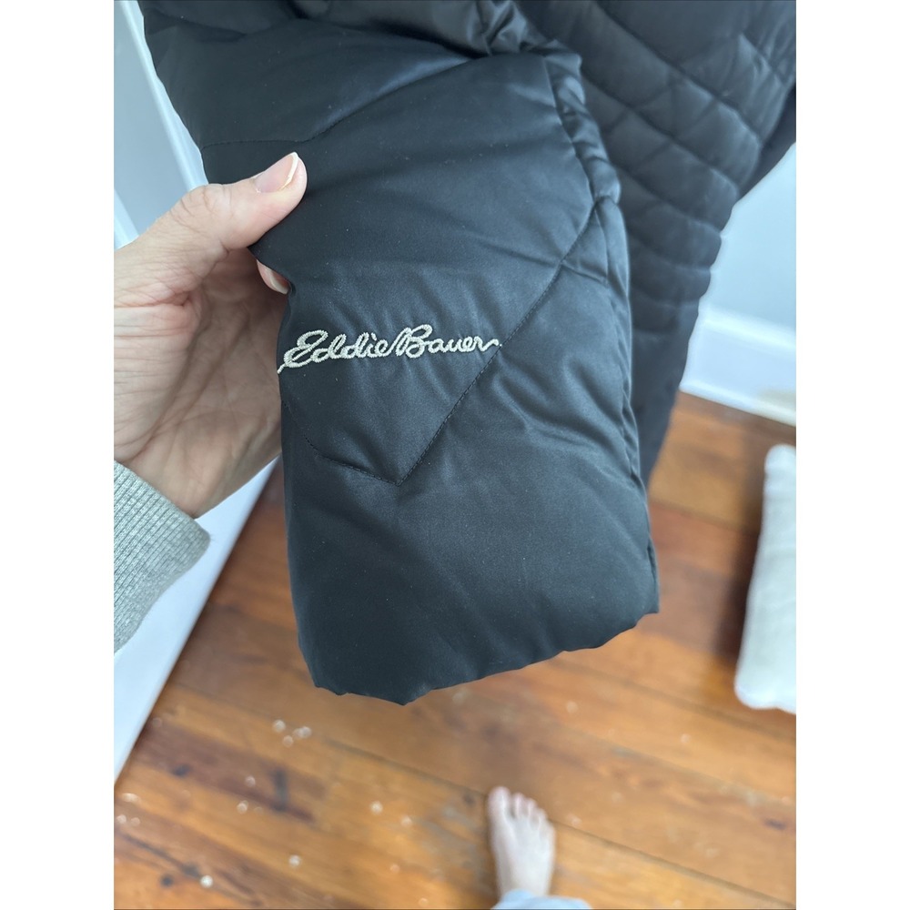 Eddie Bauer Long Down Full-Zip Parka Puffer Jacket Black Size TXXL Tall 2X - Picture 5 of 9